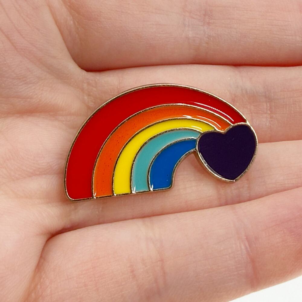 Rainbow Heart Enamel Pin LGBTQ Pride Cute Colorful Lapel Badge Gift